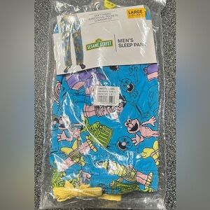 Bioworld Sesame Street Men's Sleep Pants - Blue and Pink